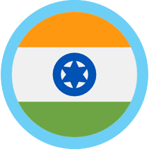 India flag round blue border