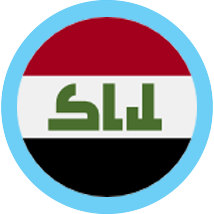 Iraq Flag Round blue border
