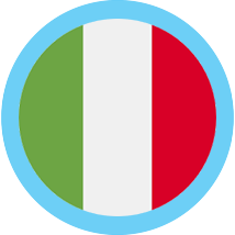 Italy flag blue round border