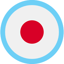 Japan round flag blue border