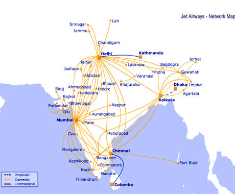 jet airways route map