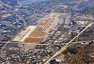 John Wayne Airport Runway Aerial View