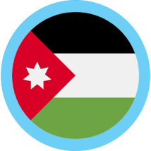 Jordan round flag blue border