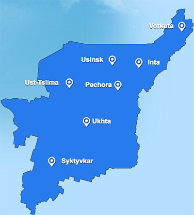 Komiaviatrans route map