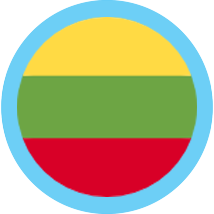 Lithuania Flag Round Blue Border