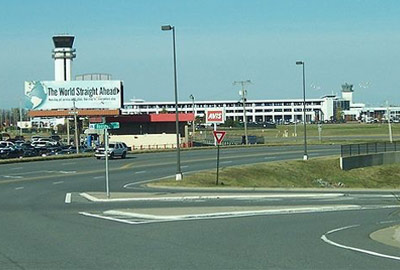 Outside the front of Little Rock Airport 