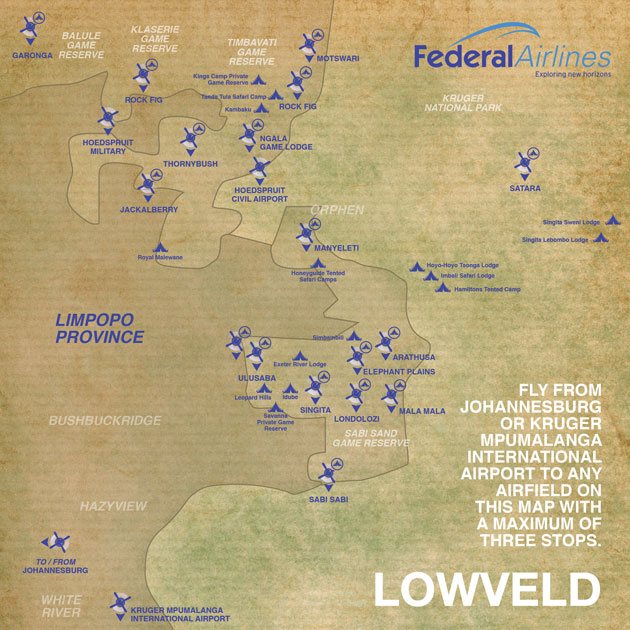 Federal Airlines Route Map Lowveld