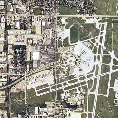 birds eye view of the airport