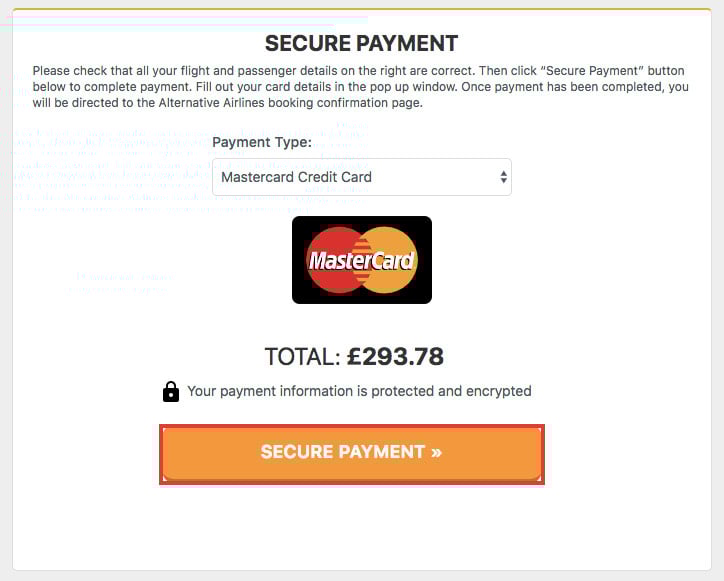 Select MasterCard as a payment method