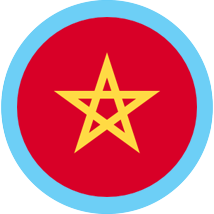Morocco round flag blue border