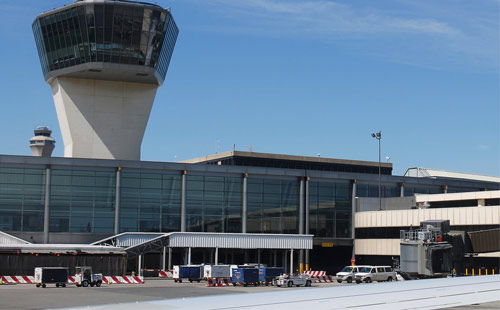 Outside the front of Newark International Airport