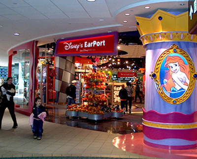 The front of a Disney themed concessions airport store