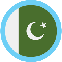 Pakistan flag round blue border