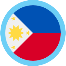 The Philippines round flag blue border