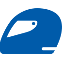 Blue racing helmet symbol