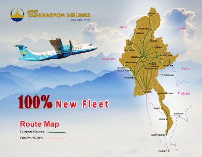 Mann Yadanarpon route map 