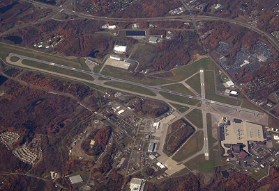 aerial view of SWF airport