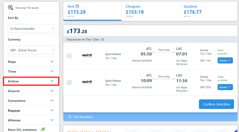 Frontier Flights with PayPal - Step 2