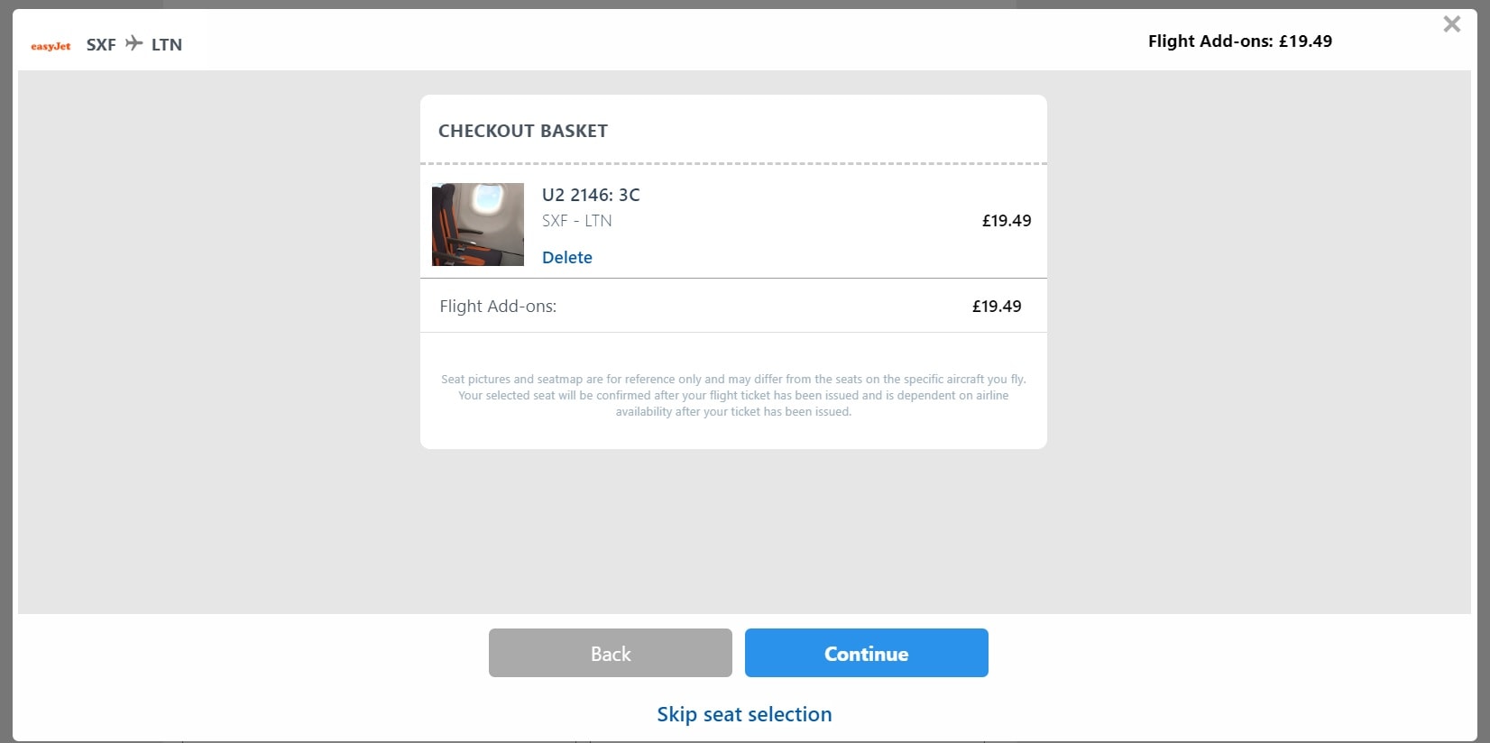 Step 5 Confirm Seat Booking at checkout