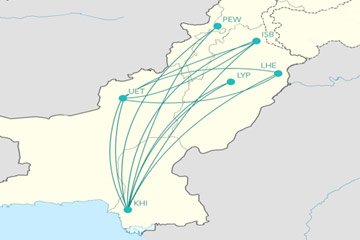 SereneAir Route Map