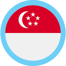 Singapore round flag blue border