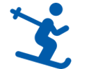Blue skiing icon