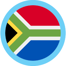 South Africa flag round blue border
