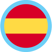 Spain Flag Blue Round Border