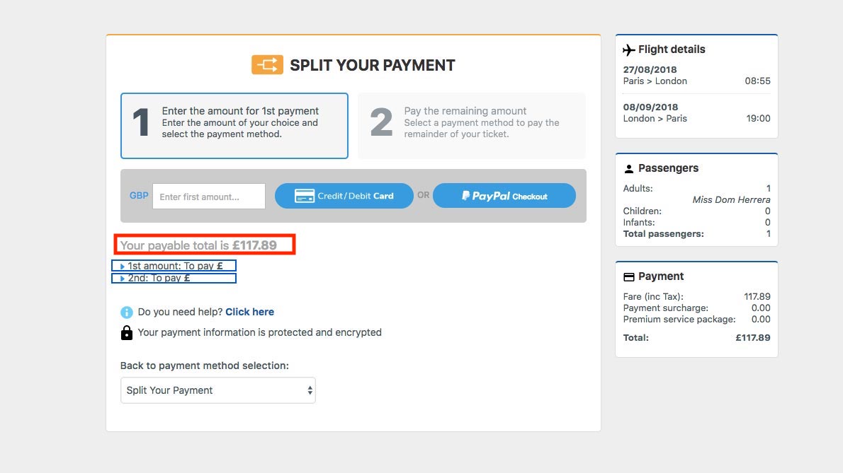 Split Payment on Flights | Pay Using 2 Different Cards or