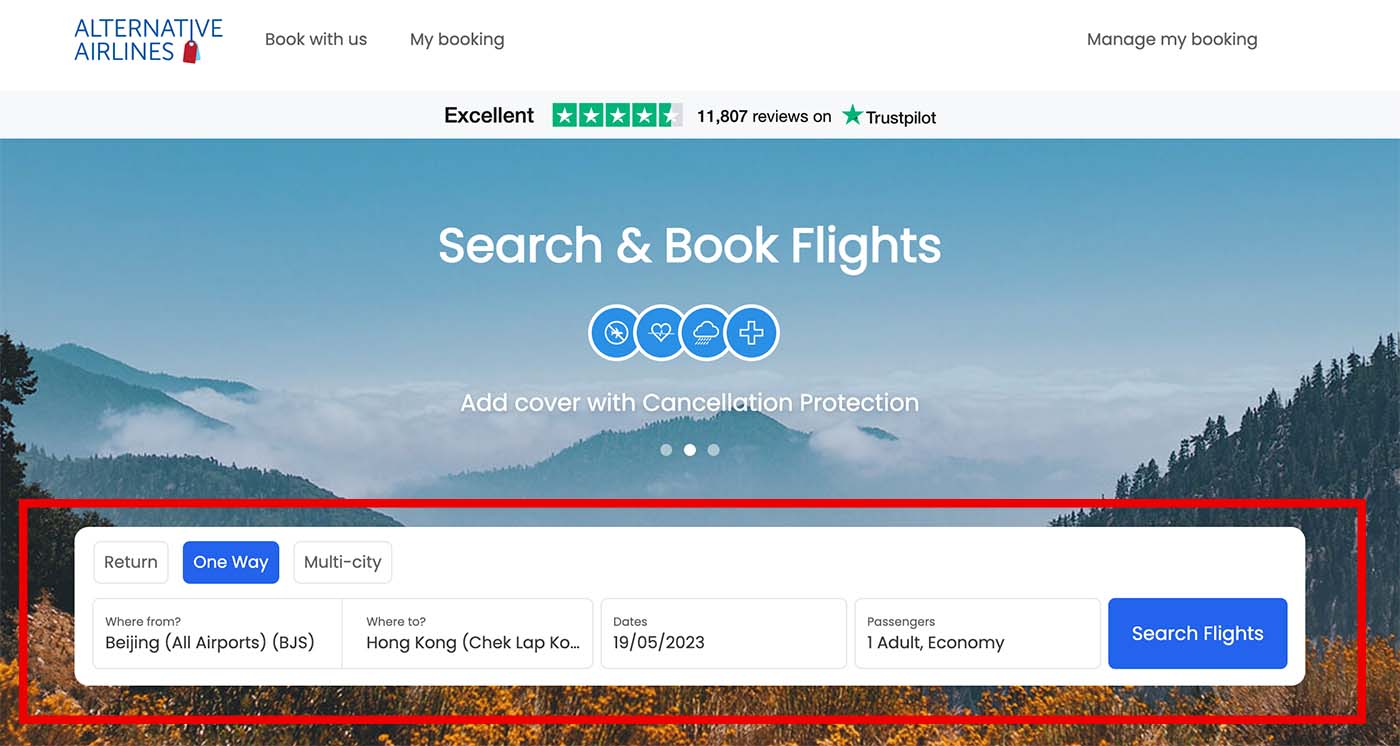 Step 1 - search for flights