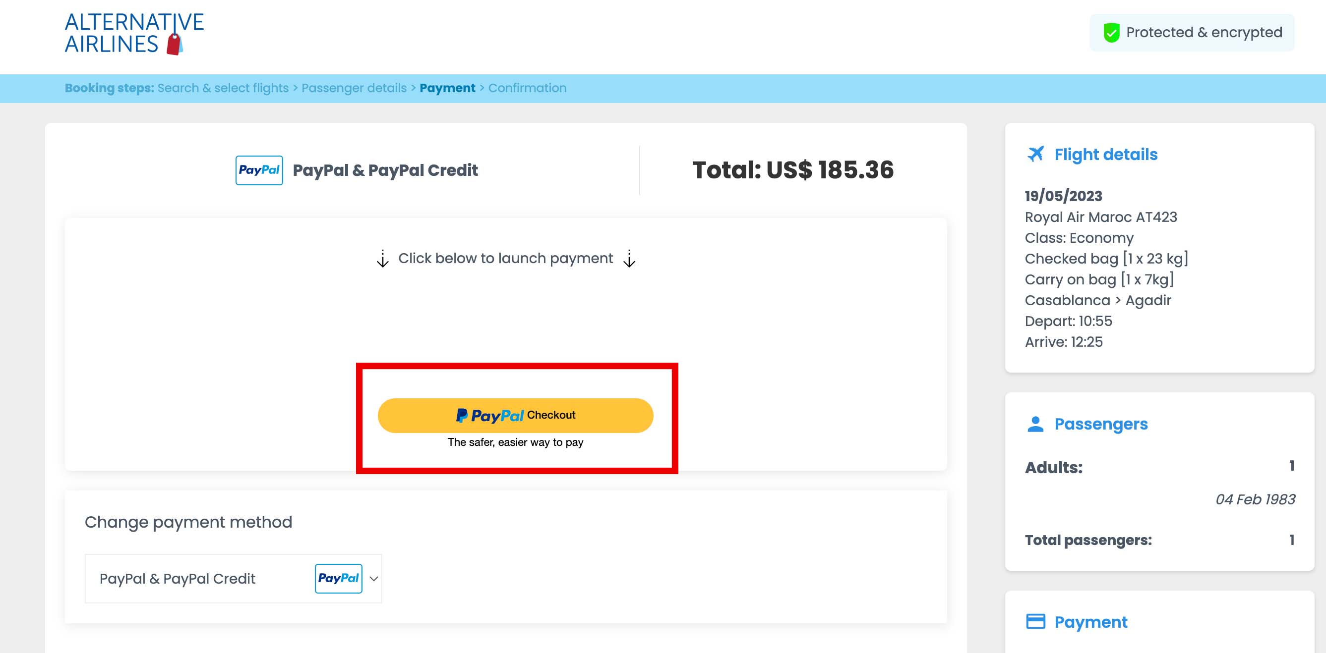 Step 5 - Select the 'PayPal checkout' button