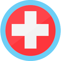 Switzerland round blue border