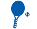 Blue tennis racket icon