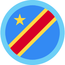 The Congo Flag Round blue border