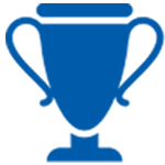 Blue trophy icon