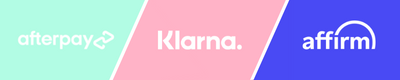 Afterpay, Klarna and Affirm logos