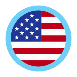 USA icon round blue border
