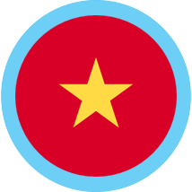 Vietnam round flag blue border