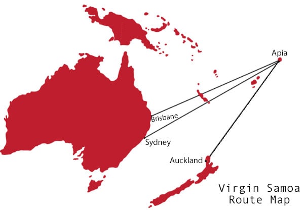 Virgin Samoa route map