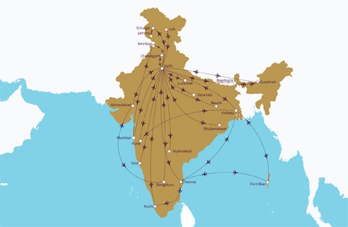 Vistara Route Map