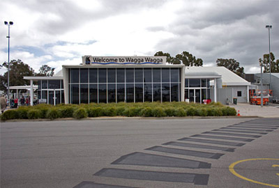 Outside the front of Wagga Wagga Airport