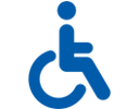 flat wheelchair icon in blue