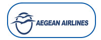 Aegean Airlines logo in blue container 