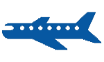 blue airplane icon