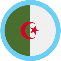 Algeria round with blue border