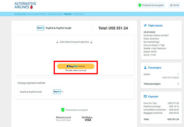 American Airlines and PayPal - Step 5