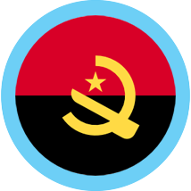 Angola flag round with blue border