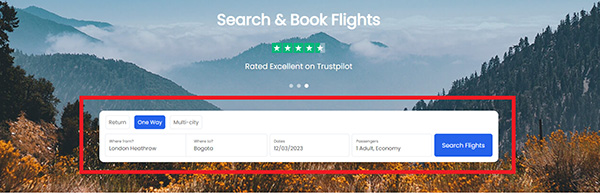 Choosing of an Avianca Route at Alternative Airlines' homepage