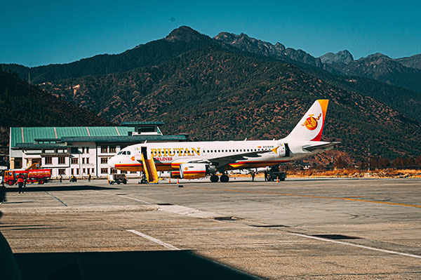 Image of Bhutan Airlines aircraft at airport