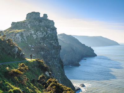 A photo of a rugged coastline in Devon